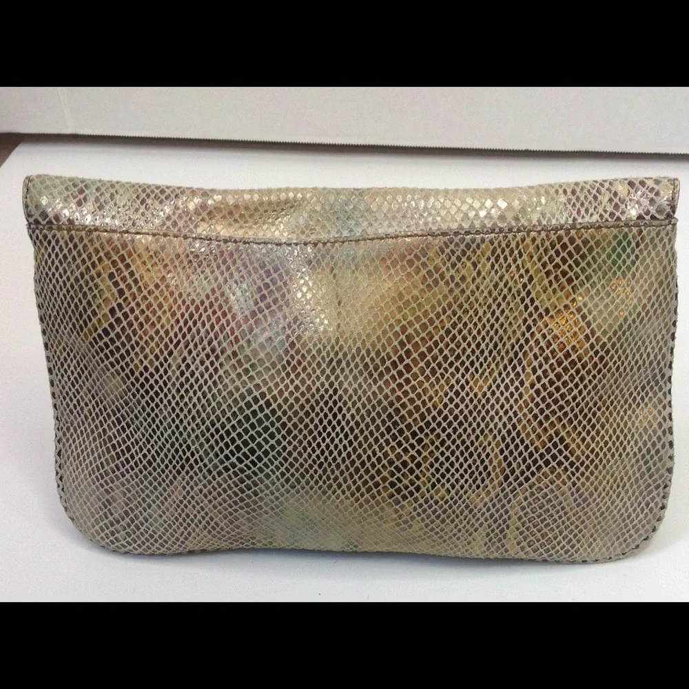 Banana Republic Bronze Clutch Metallic Snakeskin